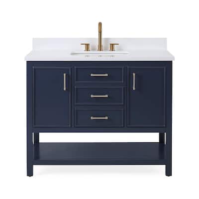 42" Tennant Brand Navy Blue Finish Single Sink Bathroom Vanity