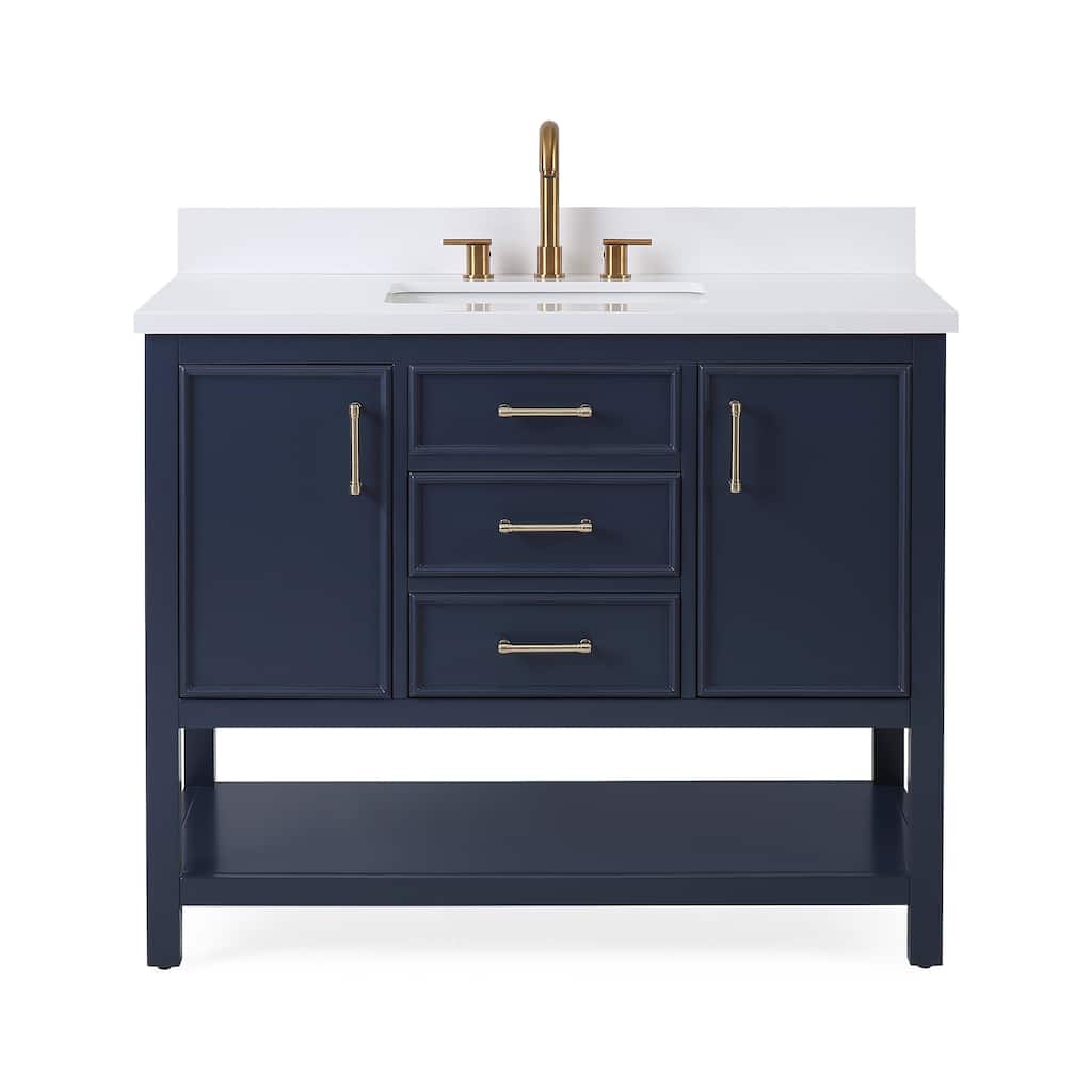 42" Tennant Brand Navy Blue Finish Single Sink Bathroom Vanity