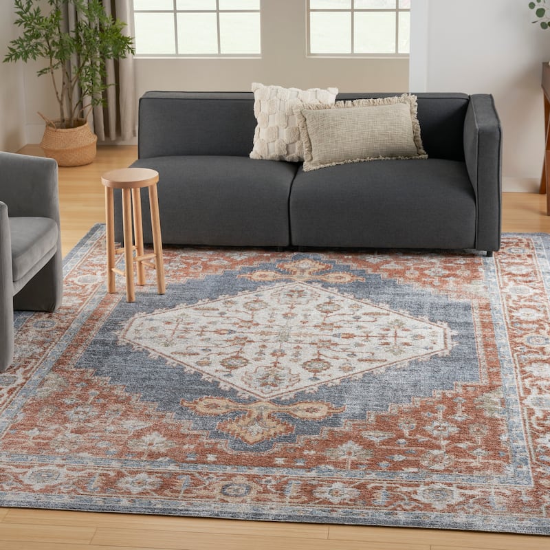 Nourison Astra Machine Washable Distressed Area Rug