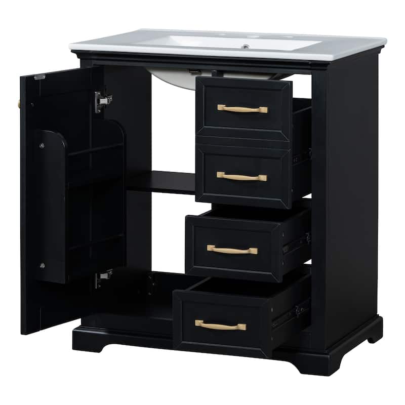 30" Bathroom Vanity Bathroom Cabinet with Sink and Drawers
