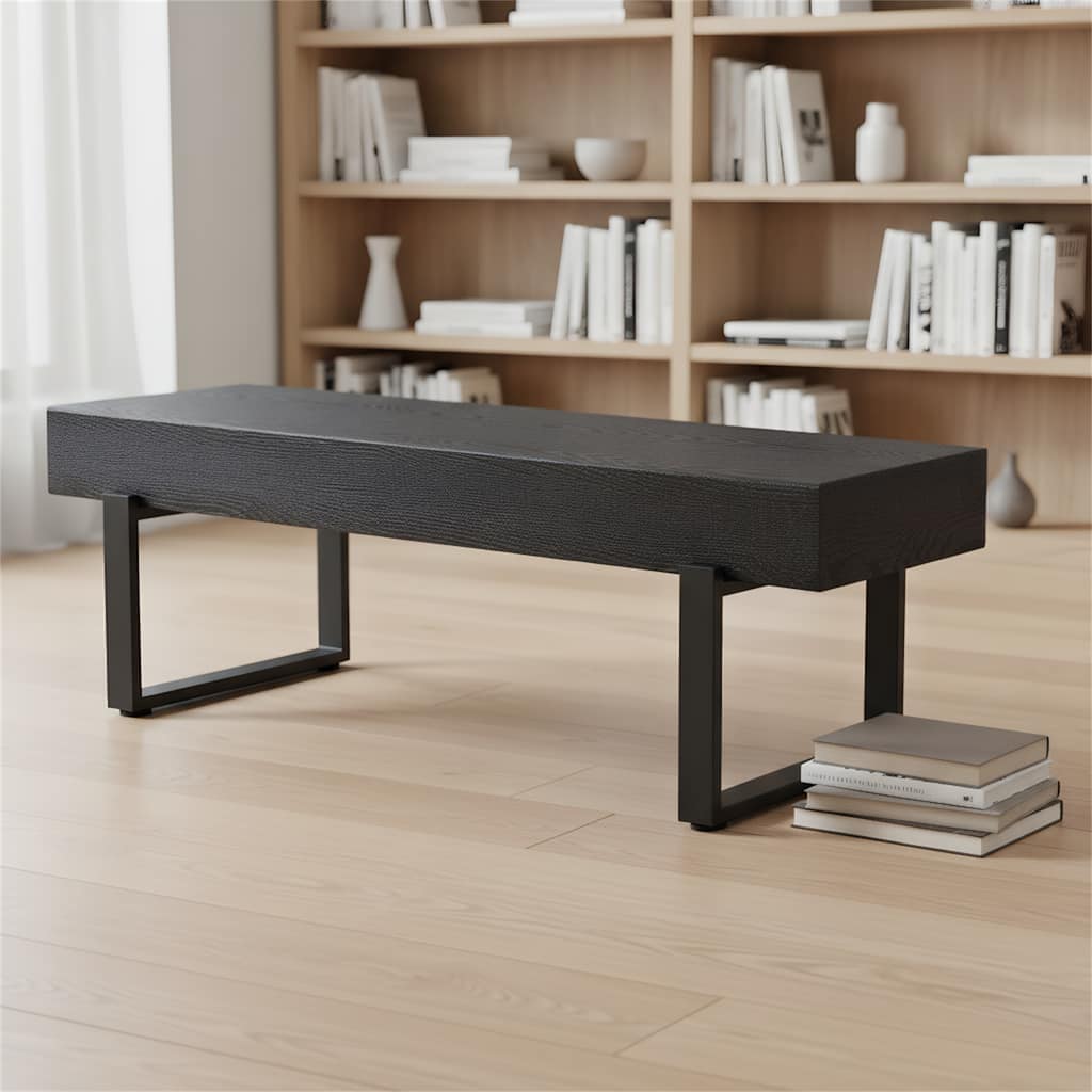 59" Wood Bench for End of Bed, Farmhouse Kitchen Dining Bench