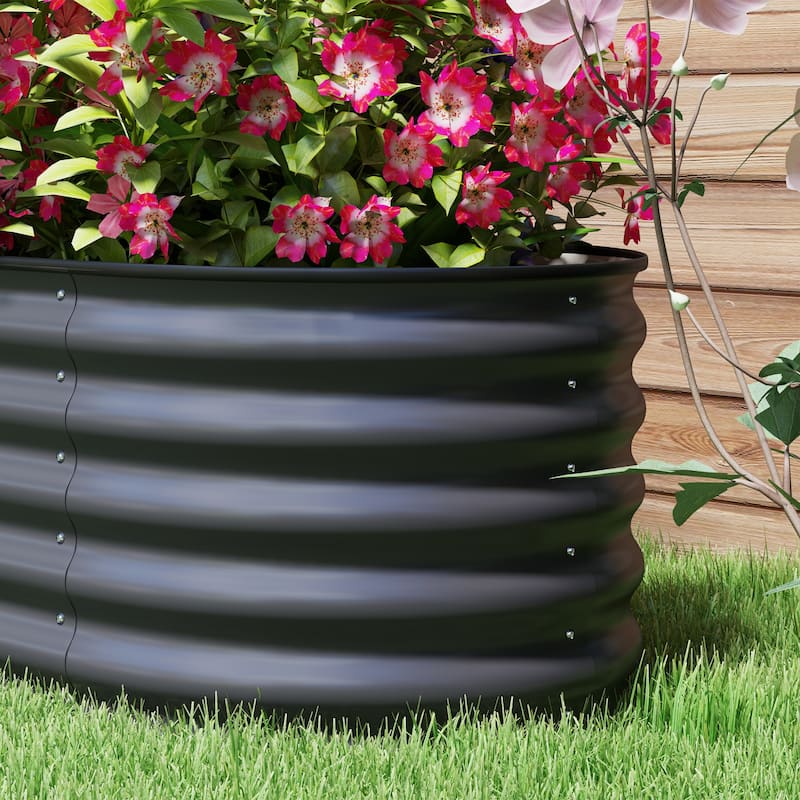 Outsunny 7.9' x 2' x 1.4' Galvanized Raised Garden Bed Kit, Outdoor Metal Elevated Planter Box