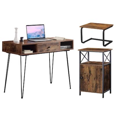 3-Piece Home Office Set Writing/Computer Desk, File Storage and Printer Stand