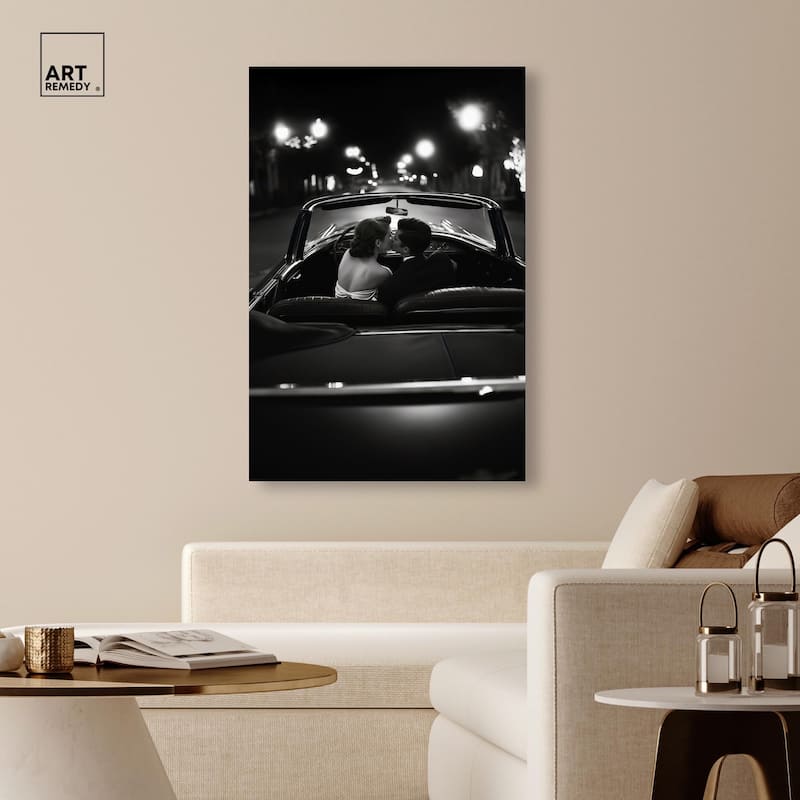 Kiss Me in the Moonlight I Canvas by Art Remedy, Gallery Wrapped