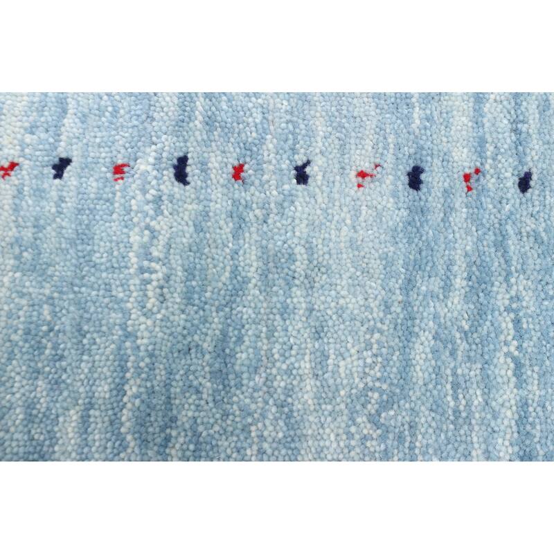 ECARPETGALLERY Hand Loomed Kashkuli Gabbeh Light Blue Wool Rug - 4'0 x 5'8