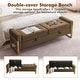 preview thumbnail 13 of 79, 66" Storage Bench King Size End of Bed with Double Lids and Gold Legs