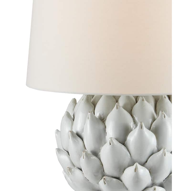 Currey & Company Cynara White Table Lamp - 25"h x 19"dia