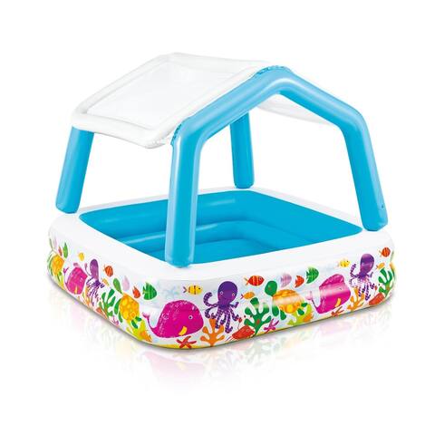 Intex 5.12ft x 5.12ft x 48in Inflatable Ocean Kids Pool with Canopy (3 Pack)