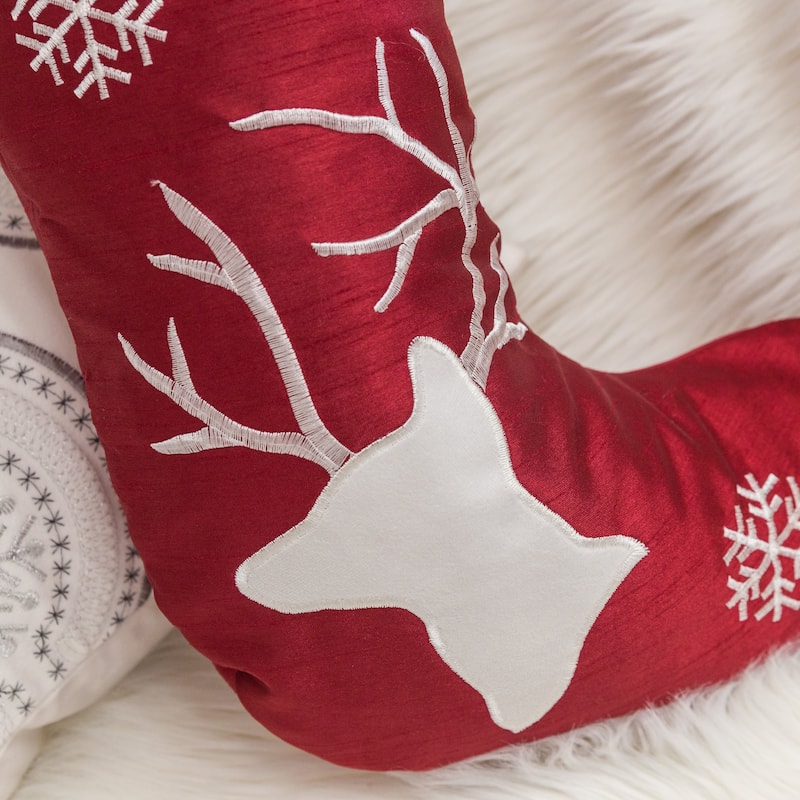 Homey Cozy Floral Velvet Embroidered Christmas Stocking