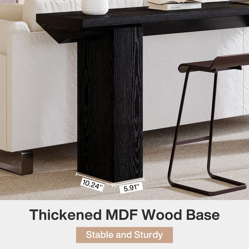 63" Long Sofa Table, Modern Console Table with Thickened Tabletop, Wooden Entryway Table for Living Room, Bedroom