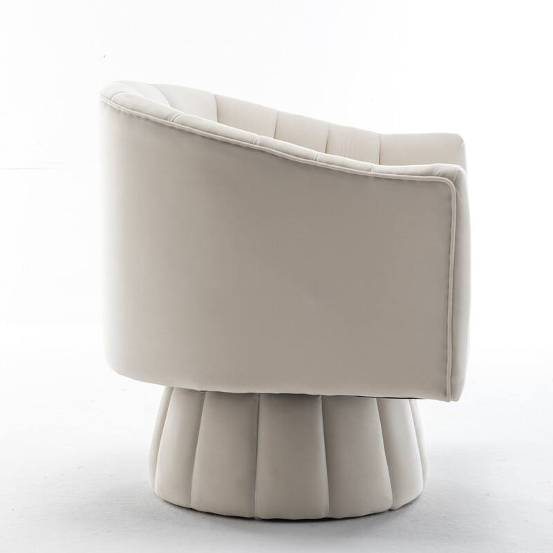 SEYNAR Modern Glam Velvet Upholstered Round 360 Degree Swivel Accent Barrel Chair Set of 2