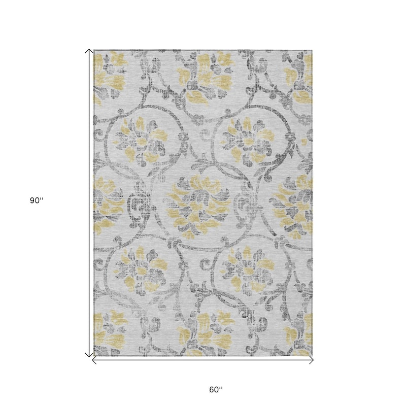 HomeRoots Floral Traditional Rectangle Outdoor Rug