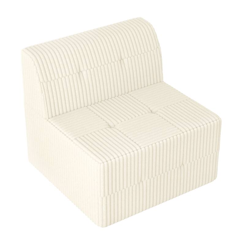 130.3" U-Shaped Corduroy Modular Sectional Sofa with Sleeper
