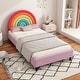 preview thumbnail 10 of 8, Rainbow Upholstered Twin Bed, Colorful & Pink, No Box Spring