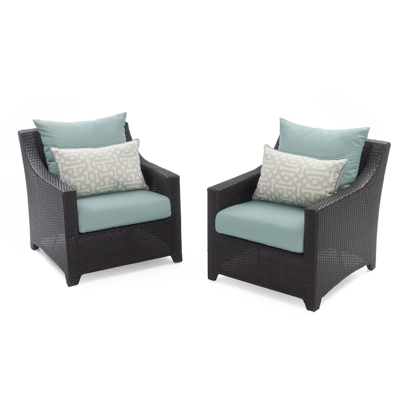 Deco 6 Piece Sunbrella Outdoor Patio Love and Club Seating Set
