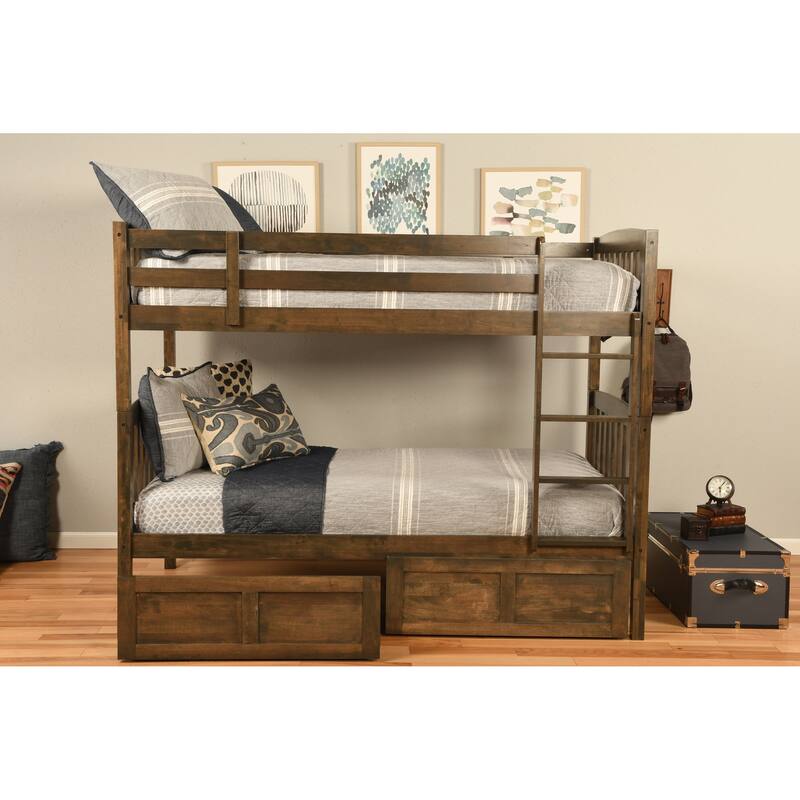 Somette Claire Twin Bunk Bed with Storage Drawers