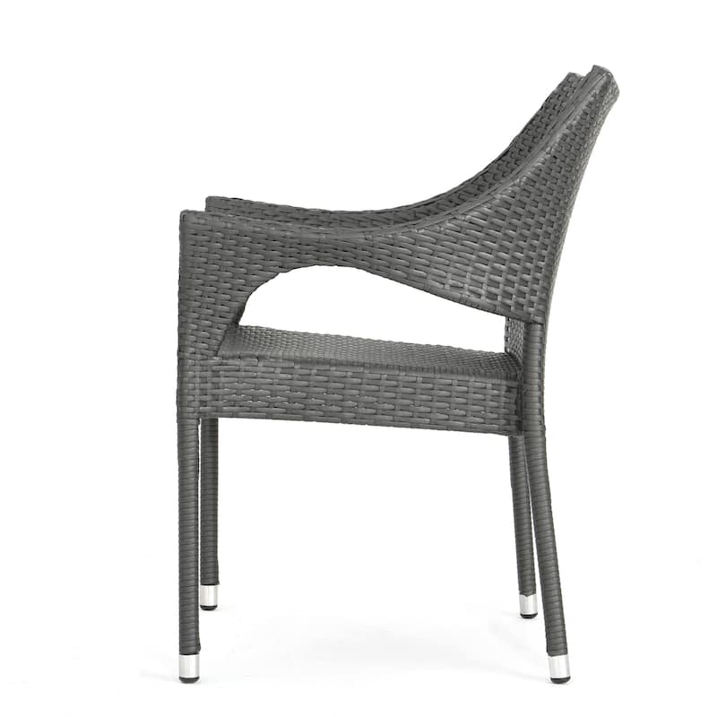Isola Outdoor 6-piece Rectangle Aluminum Wicker Dining Set by Christopher Knight Home