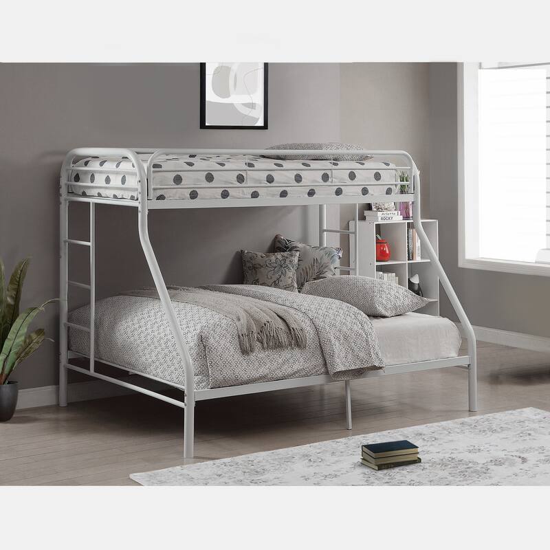 Metal Twin XL/Queen Bunk Bed with Ladders, Black