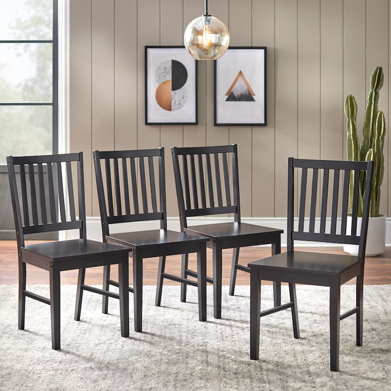 Simple Living Solid Wood Slat Back Dining Chairs (Set of 4) - Espresso