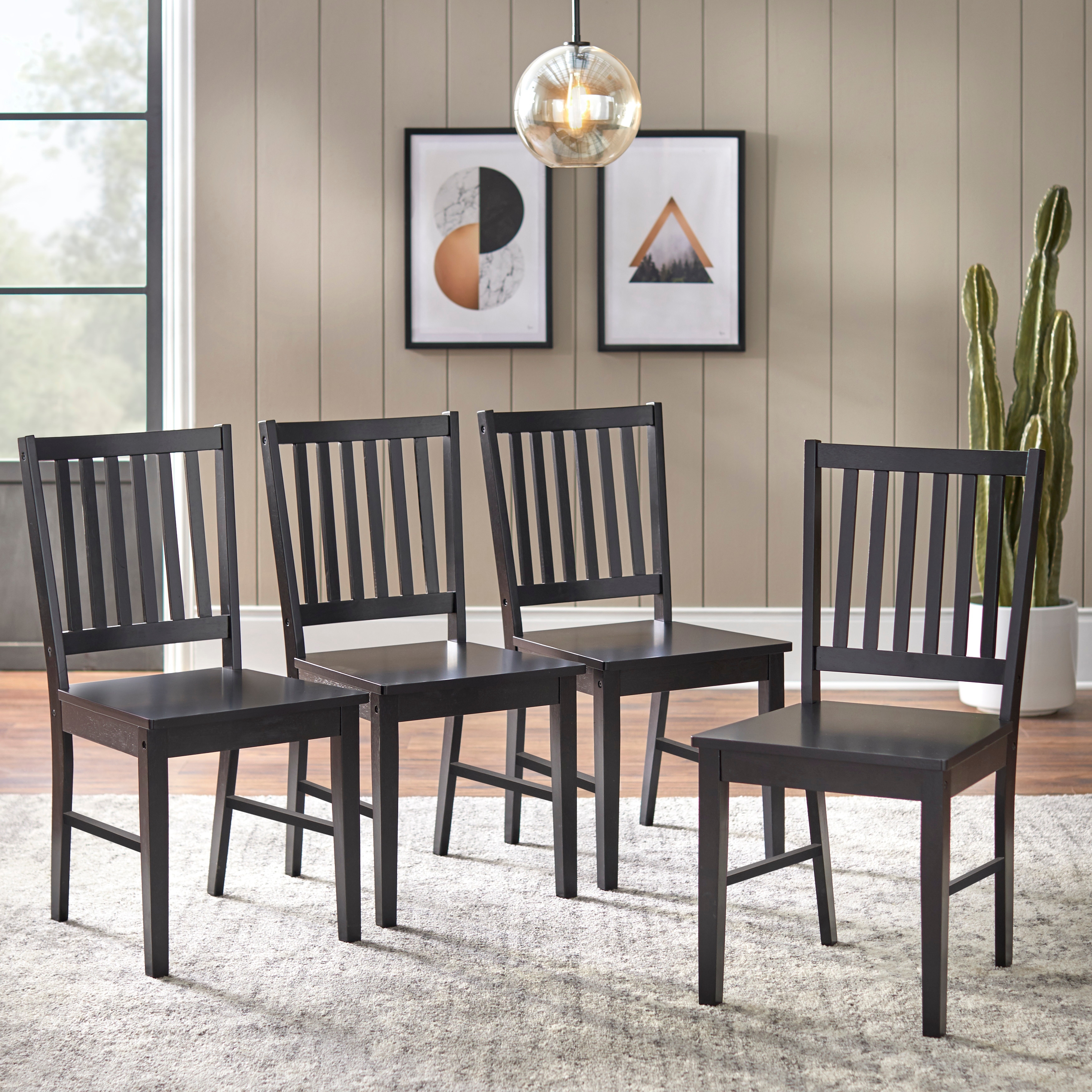 Simple Living Slat Back Solid Wood Dining Chairs (Set of 4)