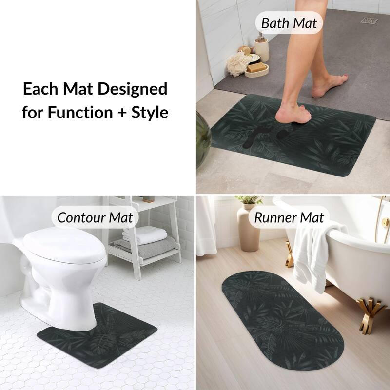 Decorative 3-Piece Bath Mat Set Includes Standard, Runner, and Contour