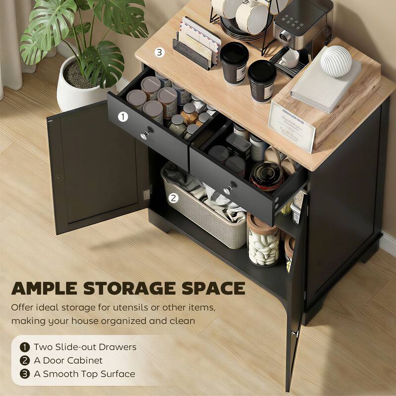 HOMCOM Space-saving Kitchen Buffet Sideboard Pantry