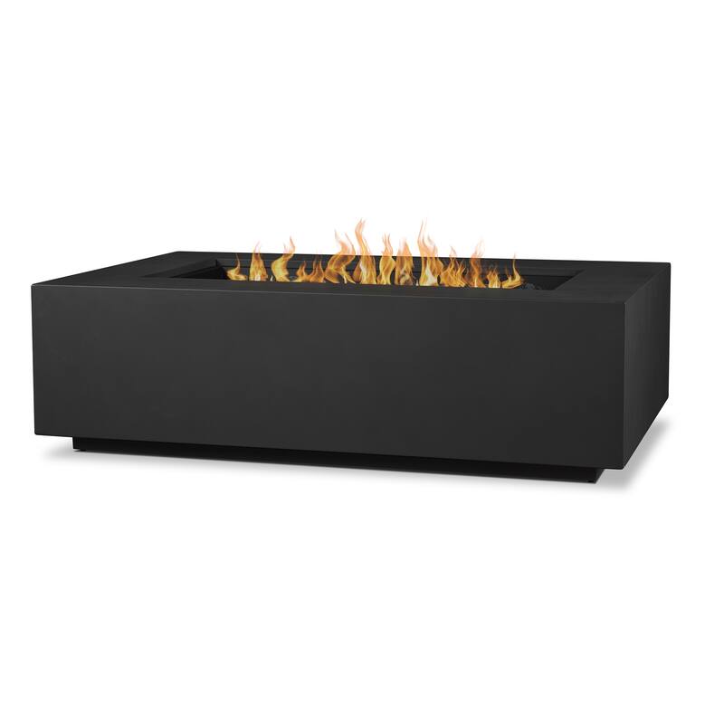 Aegean 50" Rectangle Gas Fire Table in Weathered Slate by Real Flame