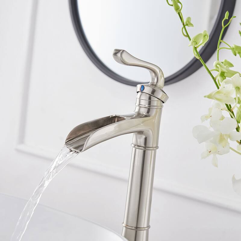 Nickel Single Handle Single Hole Bathroom Faucet