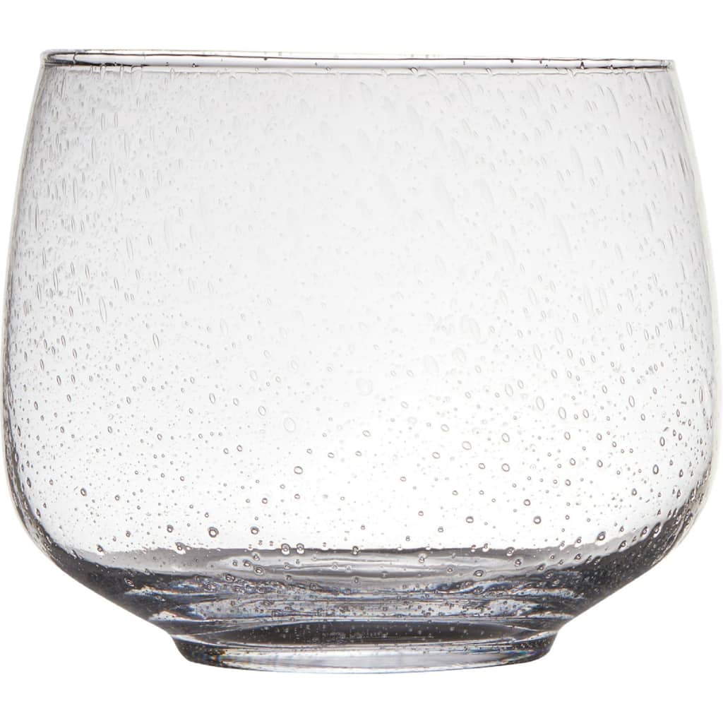 Soda Bubbles Recycled Glass Vase with Flat Base - 8.5" - Clear
