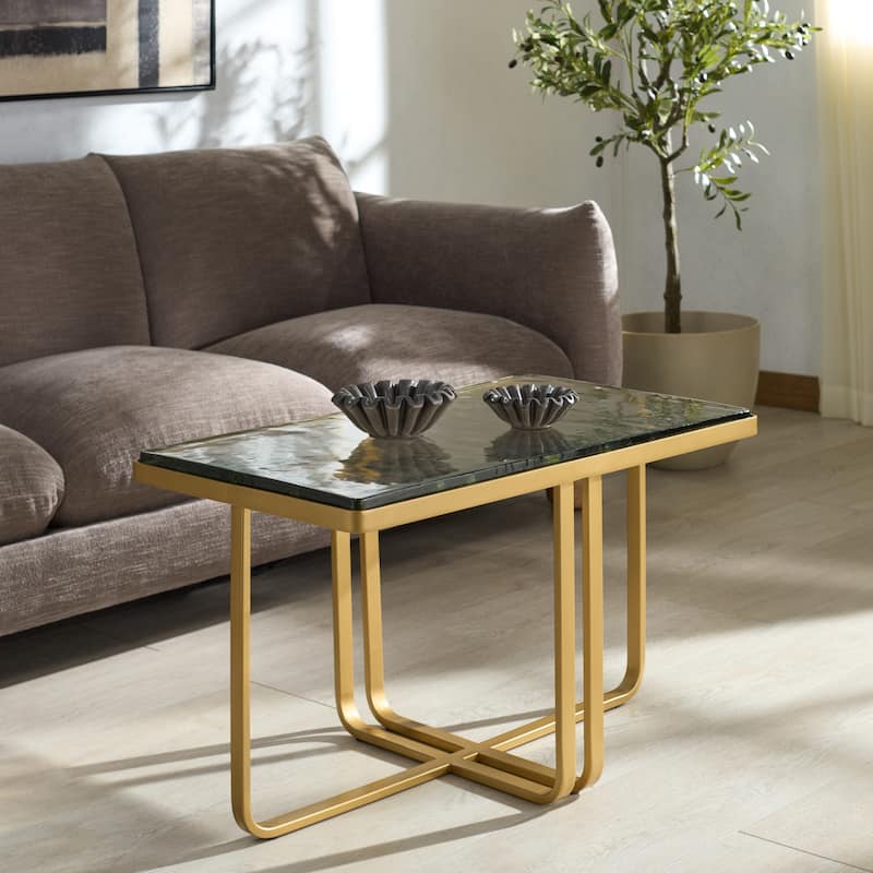 SAFAVIEH Couture Dominic Glass Top Coffee Table - 30"W x 18"D x 18"H