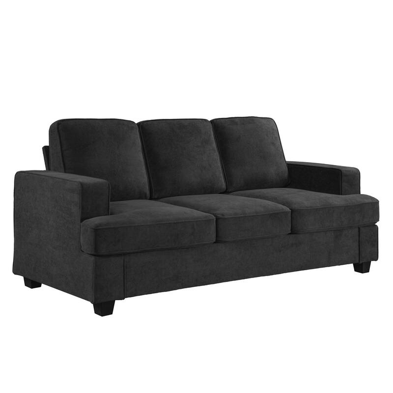 Modern Velvet Sofa, Comfortable 3 Seater Couch With Deep Seating And High-Density Foam, Loose Back Cushions