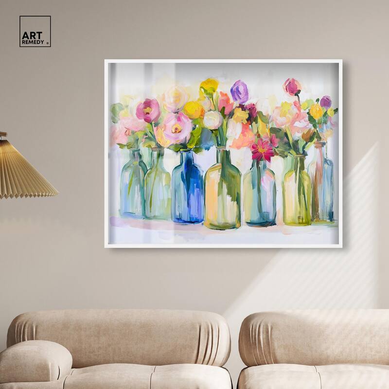 Bottles and Blooms Shadowbox by Art Remedy