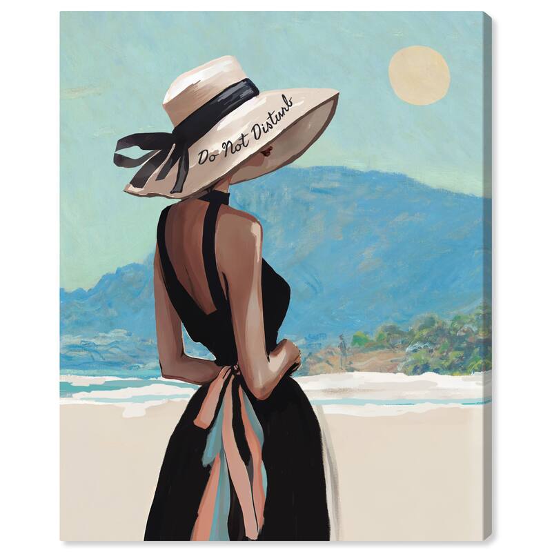Wynwood Studio Fashion and Glam Do not Disturb Hat Blue and Nautical & Coastal Wall Art Canvas Print