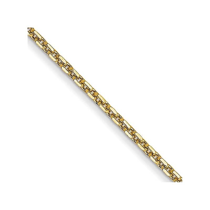 Curata 10k Yellow Gold .95mm Diamond Cut Cable Chain Necklace (Lobster)