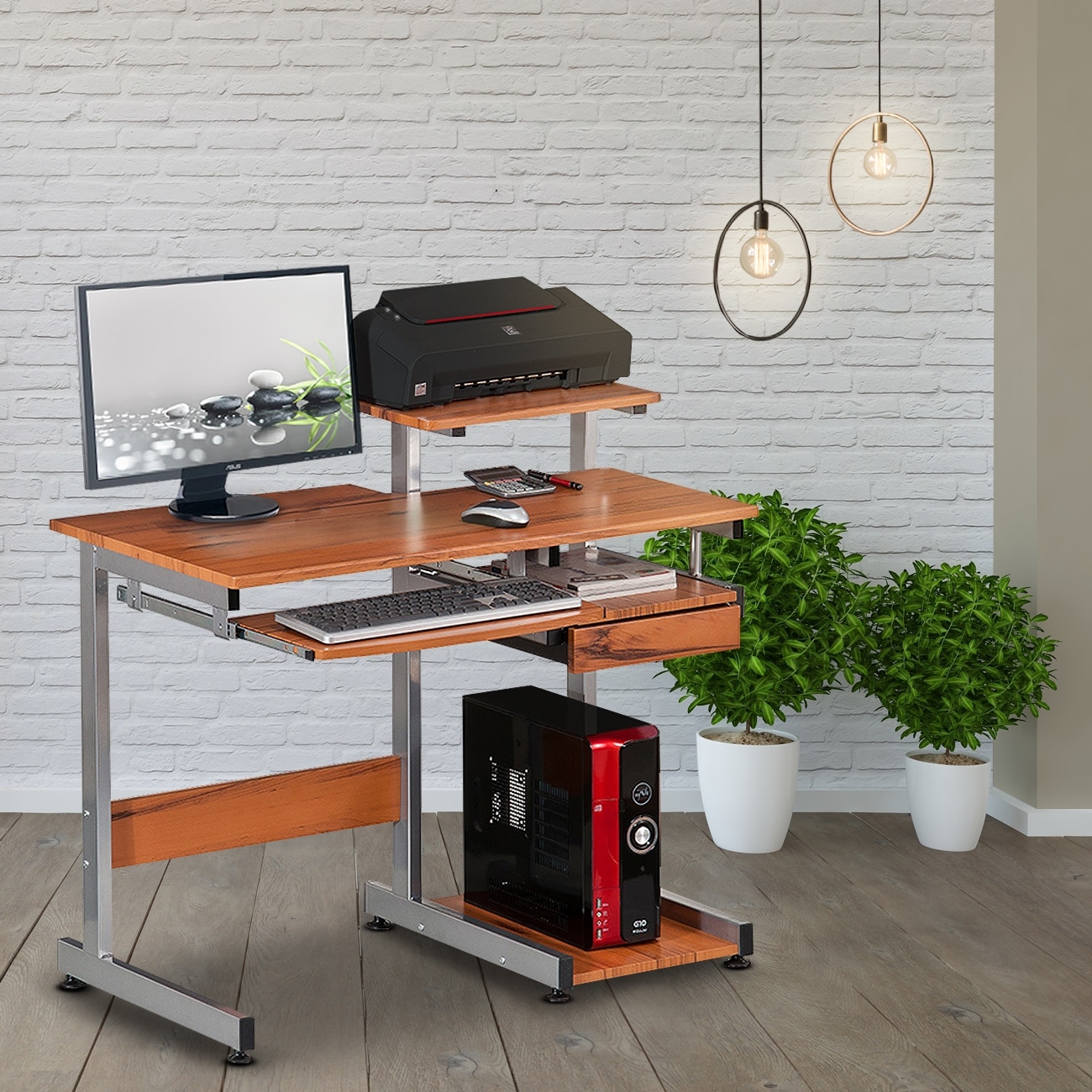 Complete Computer Desks , with Keyboard Shelf , Bottom Mainframe