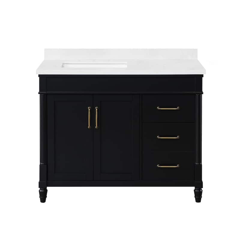 Salisbury Bathroom Vanity with White Engineered Marble Top