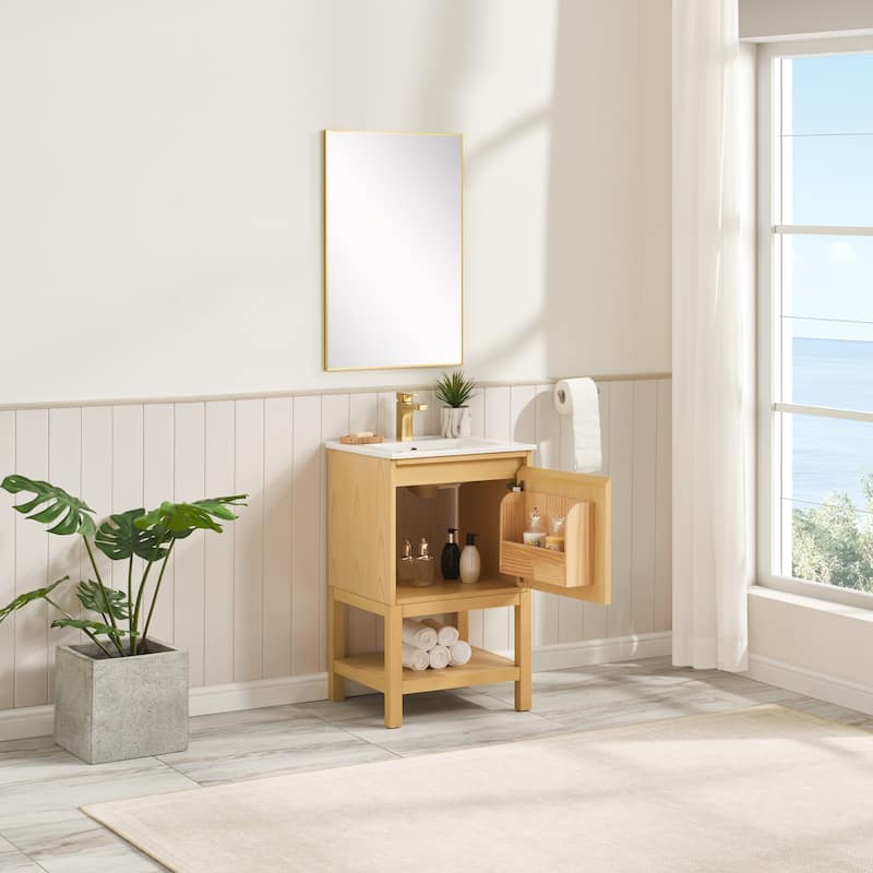 20-Inch Bathroom Vanity with Integrated Ceramic Sink