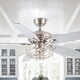 preview thumbnail 2 of 11, 52" Polished Nickel Wood 5-Blade Modern Ceiling Fan with Remote