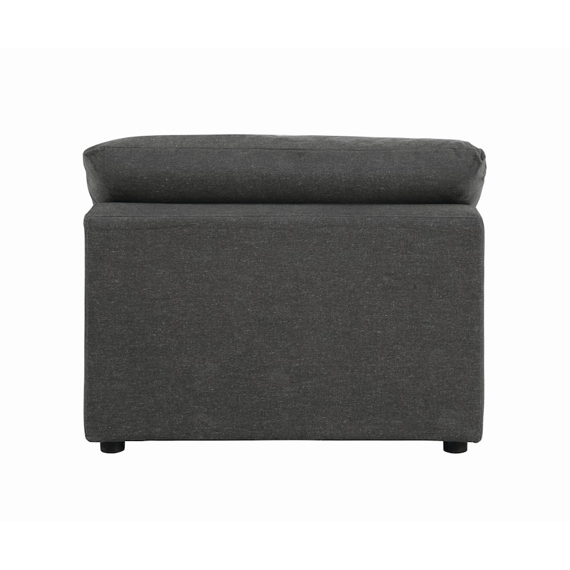 Fabric Upholstered Wooden Armless Chair with Loose Cushion Seat, Gray