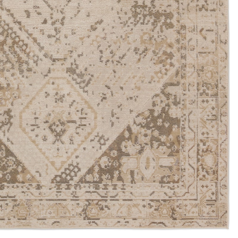 Rush Indoor/Outdoor Medallion Beige/ Tan Area Rug