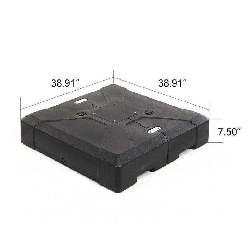 PURPLE LEAF 10 x 13ft Double Top Deluxe Wood Pattern Rectangle Patio Cantilever Umbrella with Base outdoor