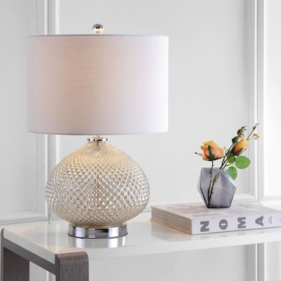 Ames 22.5" LED Glass Table Lamp, Mercury Silver by JONATHAN Y