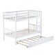preview thumbnail 13 of 13, Kid Bed Frame Solid Wood Twin Over Twin Bunk Beds with Trundle,Safety Rail and Ladder