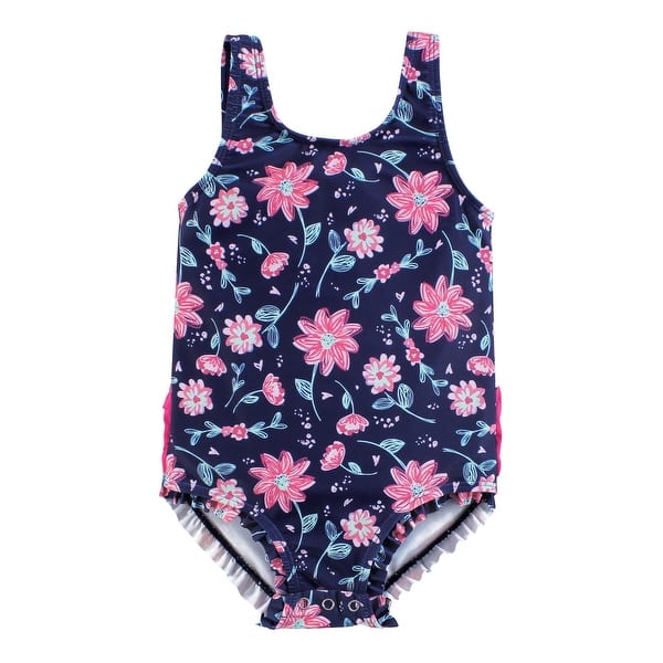 slide 1 of 1, Hudson Baby Girls Baby Swimsuit, Botanical 12-18 Months - Botanical Baby
