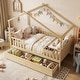 preview thumbnail 3 of 16, Costway Full Size Bed with 2 Storage Drawers, House-shaped Bed Frame Natural