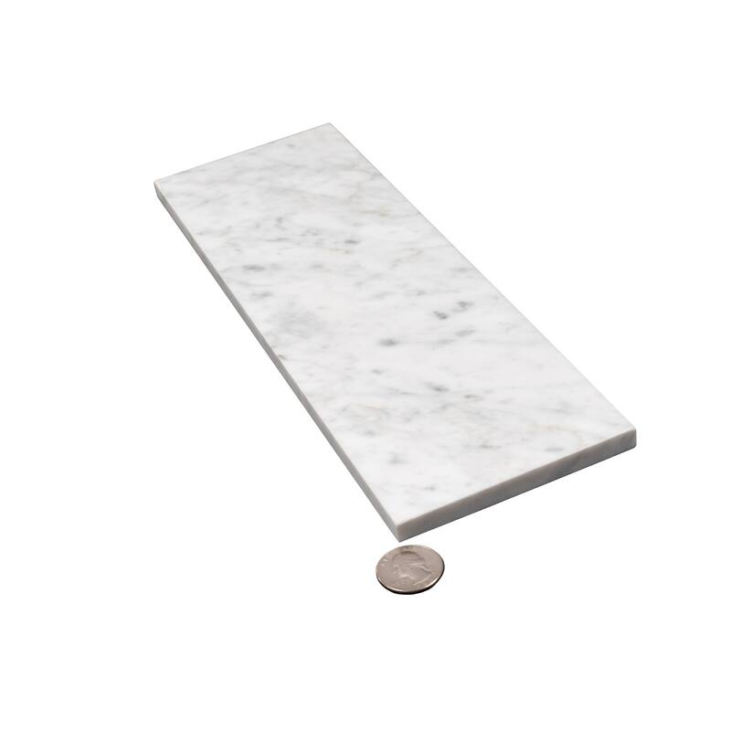 Apollo tile 4" x 12" Grandis Polished White Marble Tile (5 sq ft/case) - 15 Pack