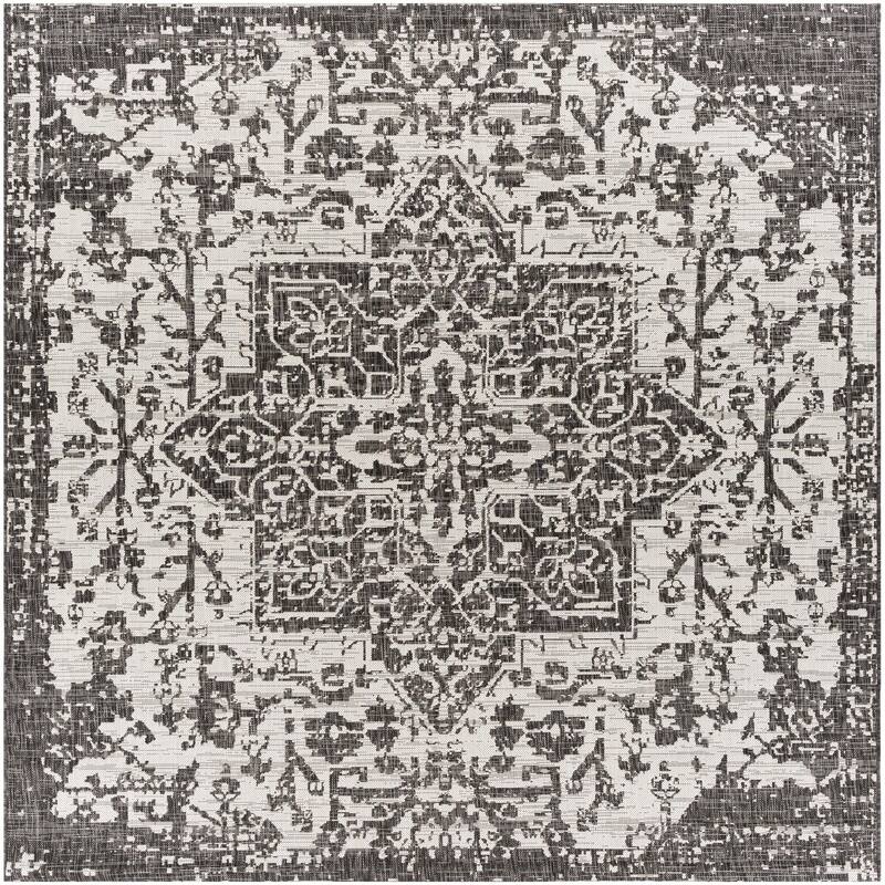 Livabliss Eagean Updated Traditional Medallion Indoor / OutdoorArea Rug
