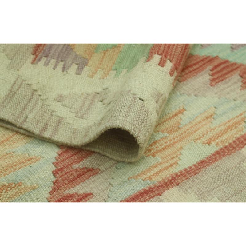 Noori Rug Sun Faded Flatweave Saladin Burgundy/Ivory Rug - 5'0" x 6'4"