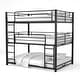 preview thumbnail 4 of 4, Furniture of America Cody Contemporary Black Triple Decker Bunk Bed