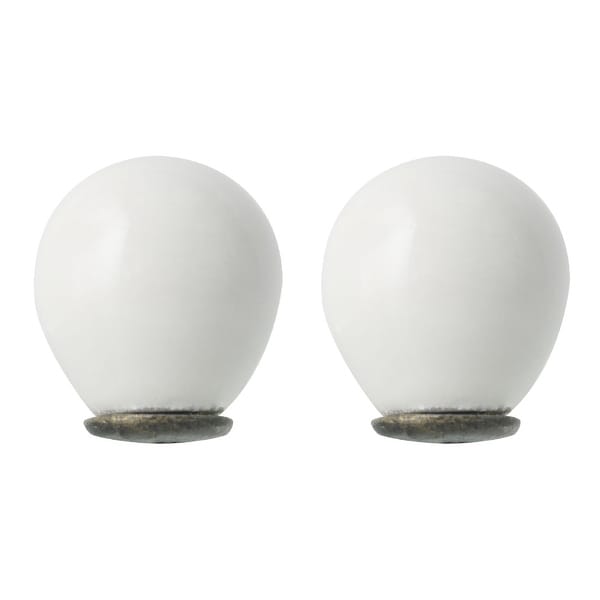 2pcs Ceramic Knobs Vintage Knob Drawer Round Puller Handle Furniture Cabinet Cupboard Wardrobe Dresser Decorative, White